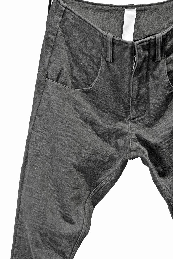 N/07 pant thin c/heavy jersey sumi dyed (BLACK)