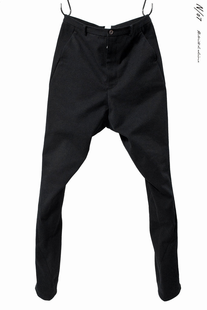 N/07 jodhpur "intellectualia" [cotton/wool doddy tweed | curve length pant] (BLACK)