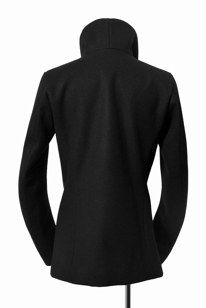 N/07 wrapcoat "asesino" [premium woolyarn cashmere | anatomy patterned] (BLACK)