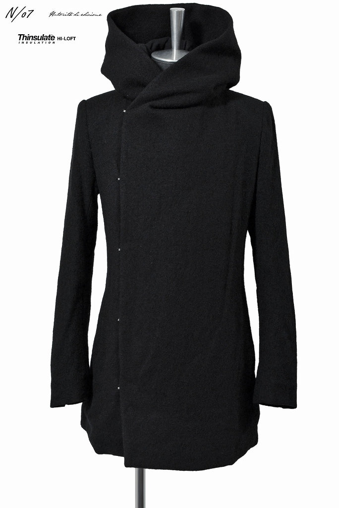 N/07 "tukang sulap" [wool filling | Thinsulate Hi-Loft hooded coat] (BLACK)