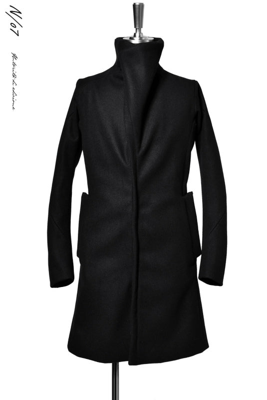 N/07 ANATOMY HIGHNECK COAT / PREMIUM WOOLYARN CASHMERE (BLACK)