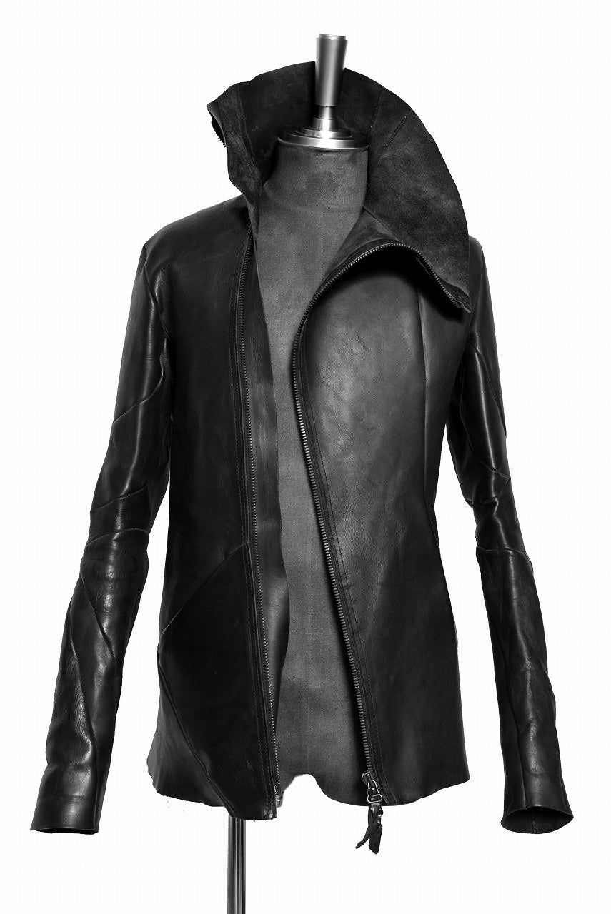 Load image into Gallery viewer, LEON EMANUEL BLANCK DISTORTION LEATHER JACKET / GUIDI CALF (BLACK)