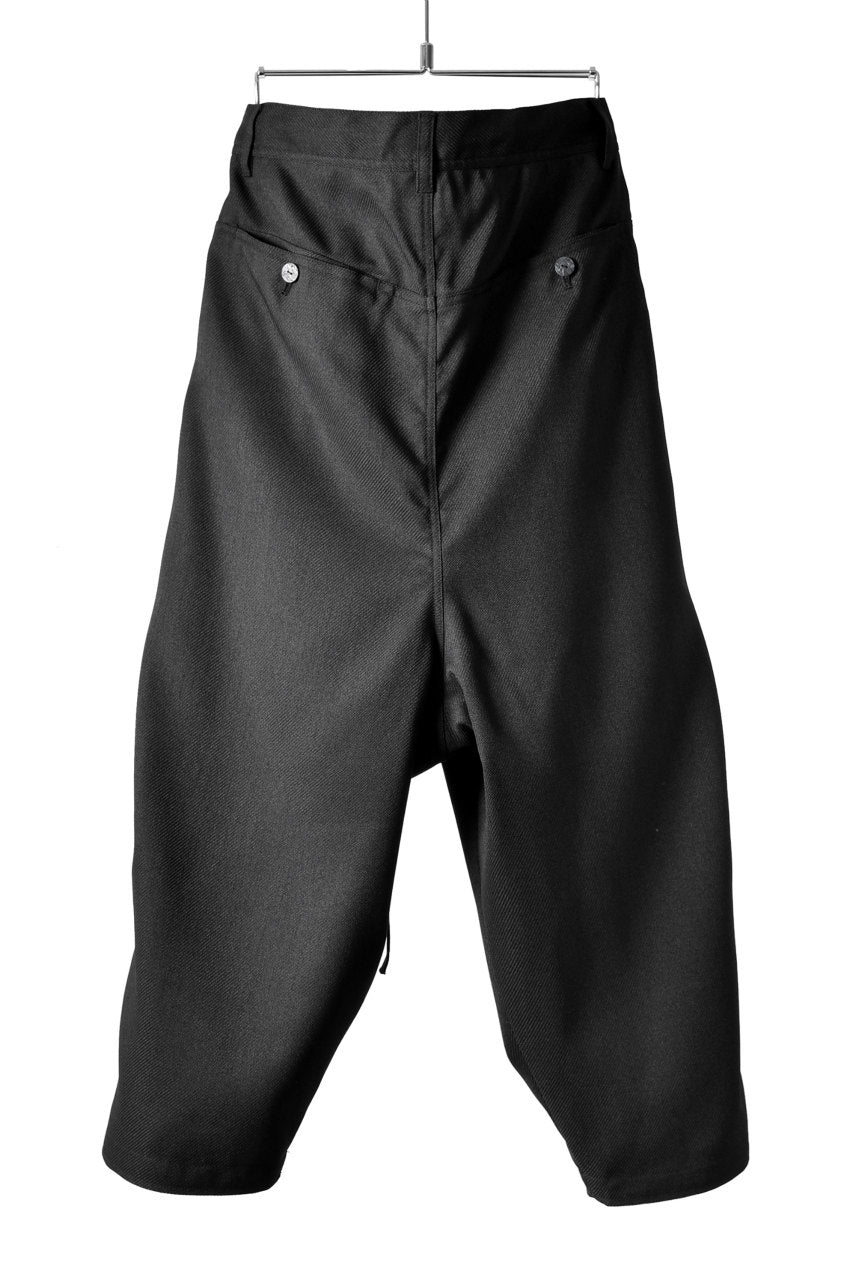 N/07 "MAUSK Detail" Three Dimensional Wide Tuck / Dart Cropped Pants #2 (BLACK)