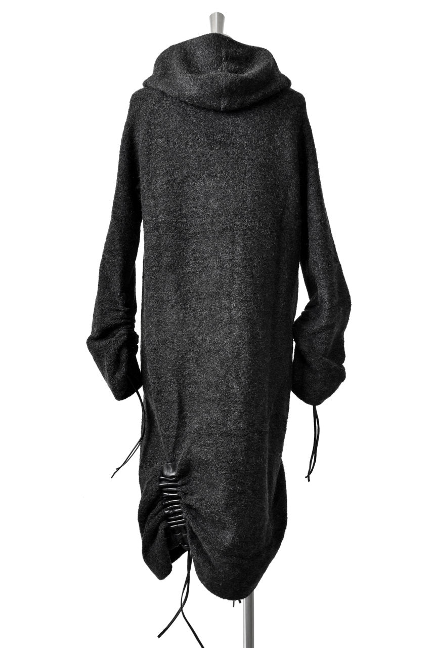 SOSNOVSKA DRAPED COCOON LONGSLEEVE HOODIE KNIT (DARK GREY)