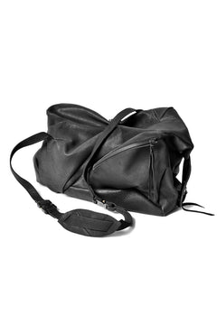 Load image into Gallery viewer, LEON EMANUEL BLANCK DISTORTION WEEKENDER 3WAY BAG / WILD BOAR LEATHER (BLACK)