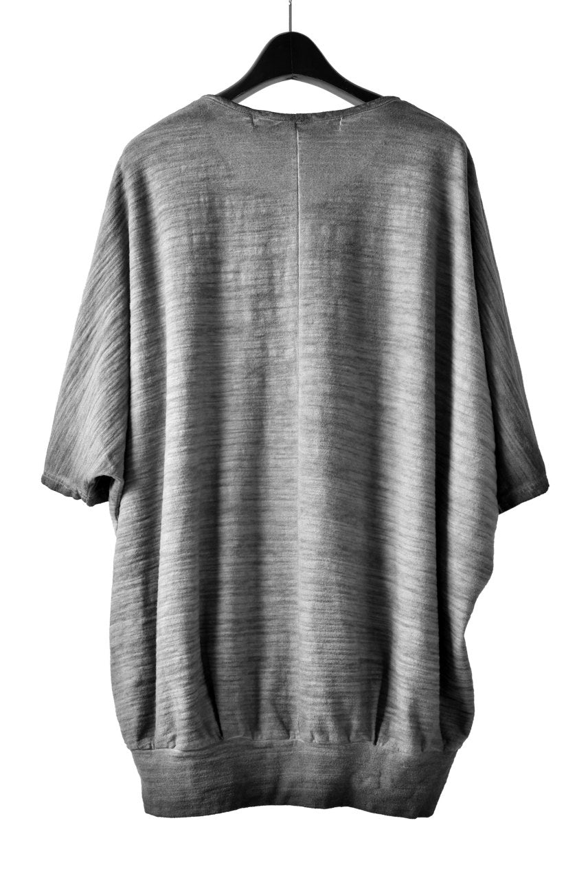 N/07 exclusive OVERFIT DOLMAN TEE / SLAB JERSEY REVERSE-COLD DYE (INK BLACK)