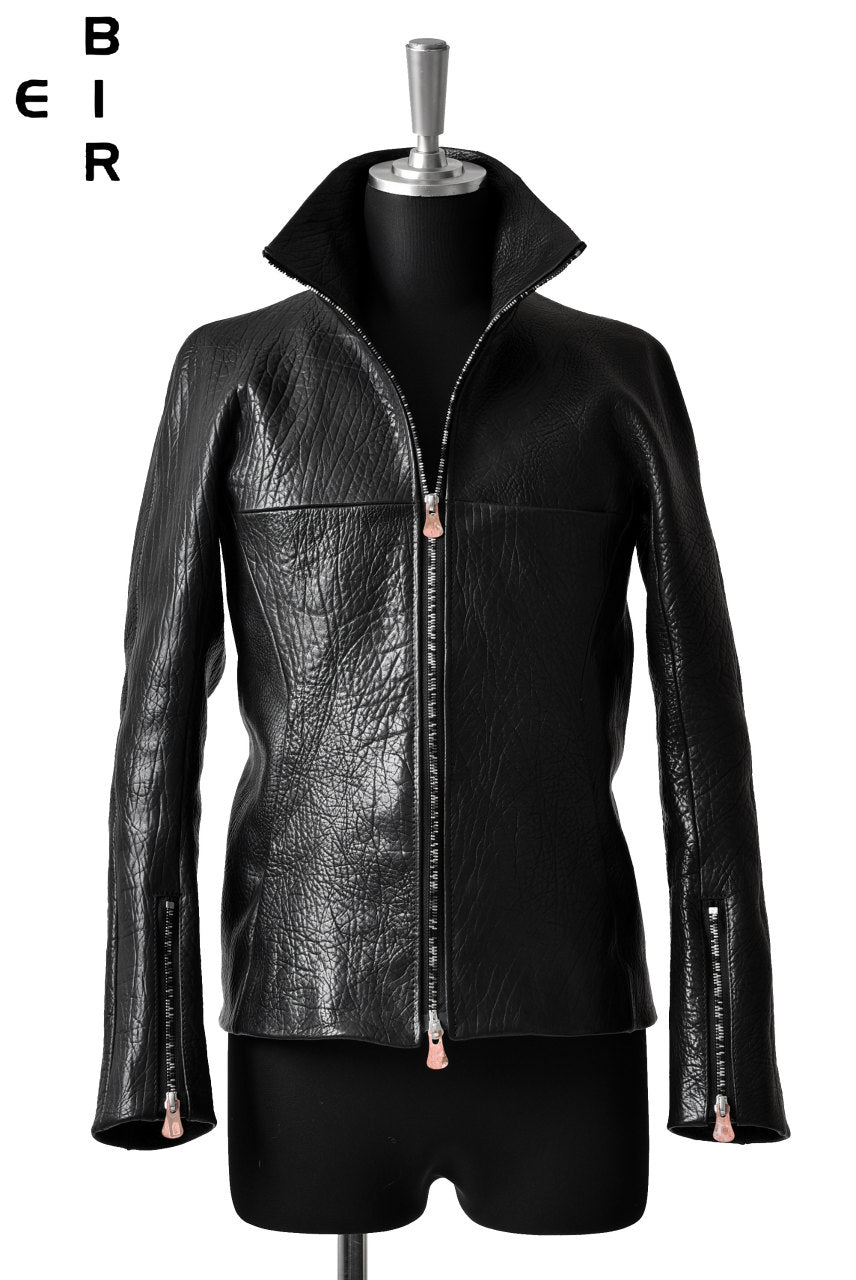 ierib exclusive stand neck jacket / horse shrink (BLACK)