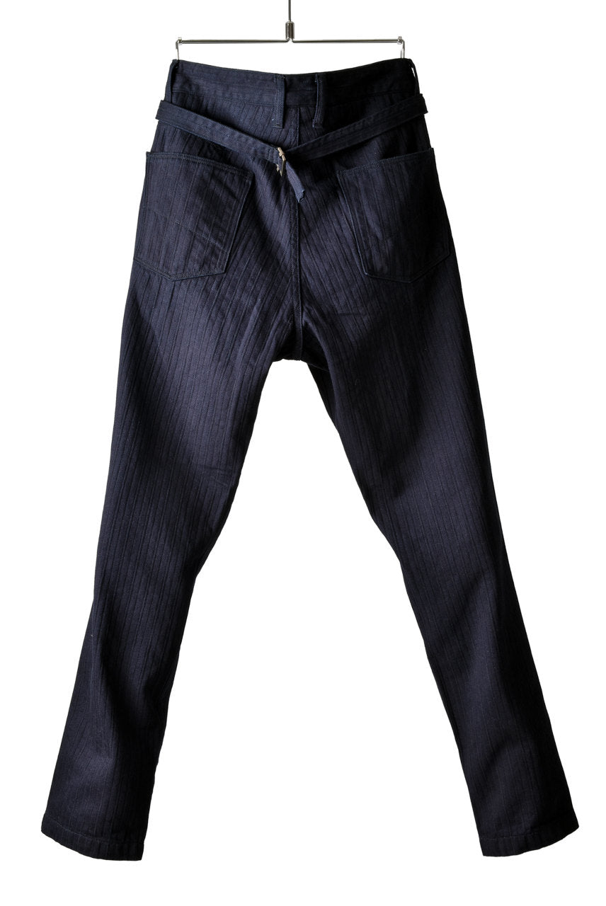 sus-sous horseman slim trousers with zukku (INDIGO)