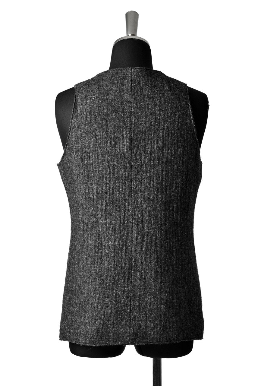 画像をギャラリービューアに読み込む, blackcrow tailor vest (wool linen fulling) (GREY)