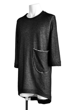 Load image into Gallery viewer, SOSNOVSKA exclusive DOUBLE JERSEY TOPS with PATCH DETAIL (BLACK×GREY)