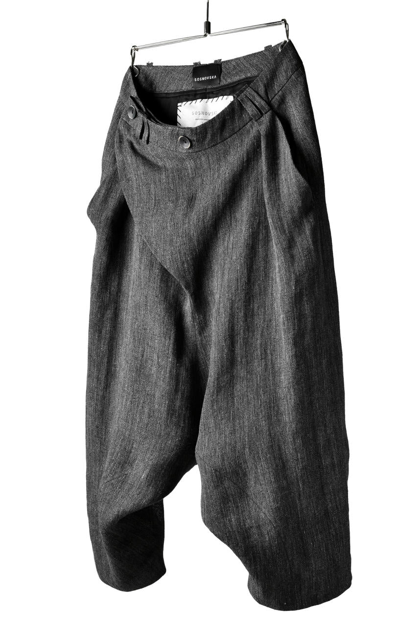 SOSNOVSKA SACKCLOTH SHORTENED PANTS (GREY)