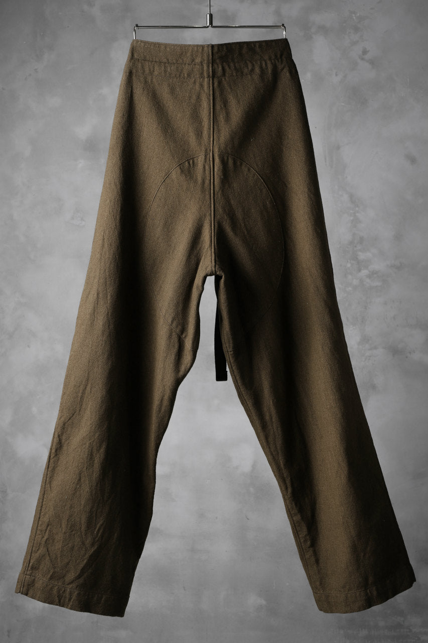 sus-sous wide trousers MK-1 / C60L40 4/1 cloth (BROWN KHAKI)