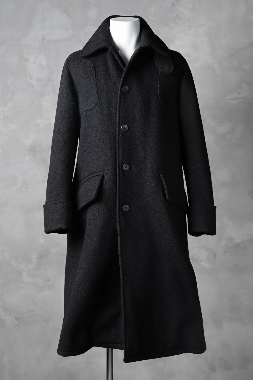 sus-sous foot guards great coat / W90N10 Raised back melton (NAVY BLACK)