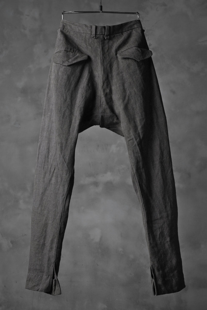 Load image into Gallery viewer, ierib SLIM STRAIGHT TROUSERS / PLANT DYED JP HEAVY LINEN (LOGWOOD x STEEL x MARIGOLD)