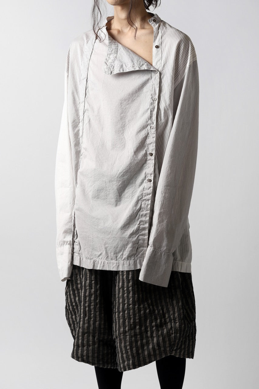 un-namable Mad Dolman Shirt #2 / Silky Cotton Stripe (NATURAL)