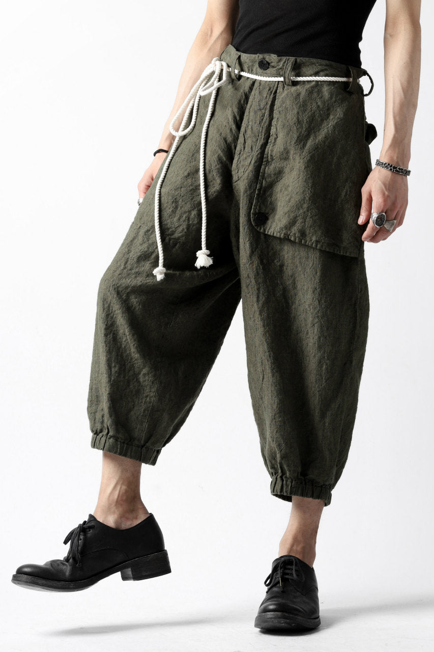 _vital exclusive covered pocket cropped pants / organic linen (苔/KHAKI)