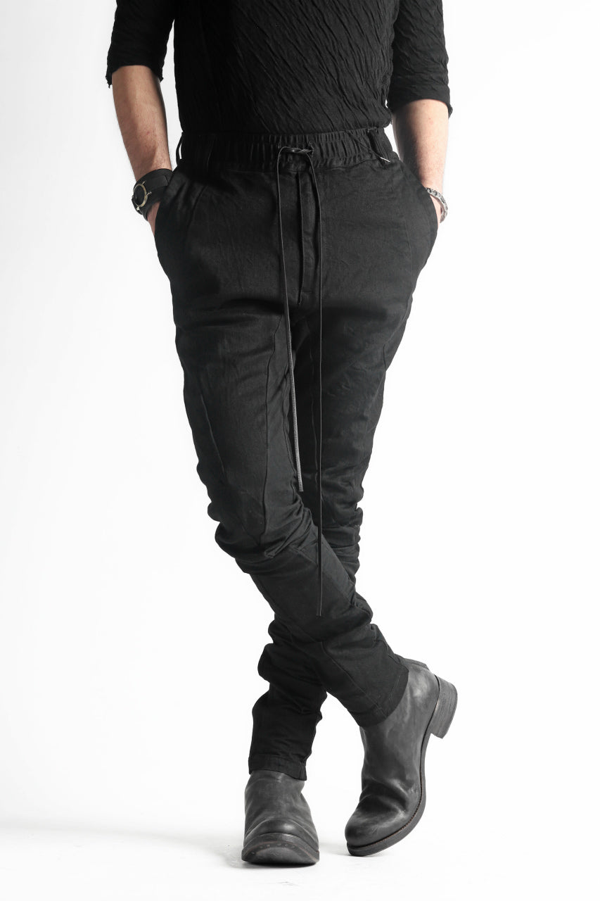 A.F ARTEFACT FITTED STRETCH LONG PANTS / COMBI FABRIC (BLACK)