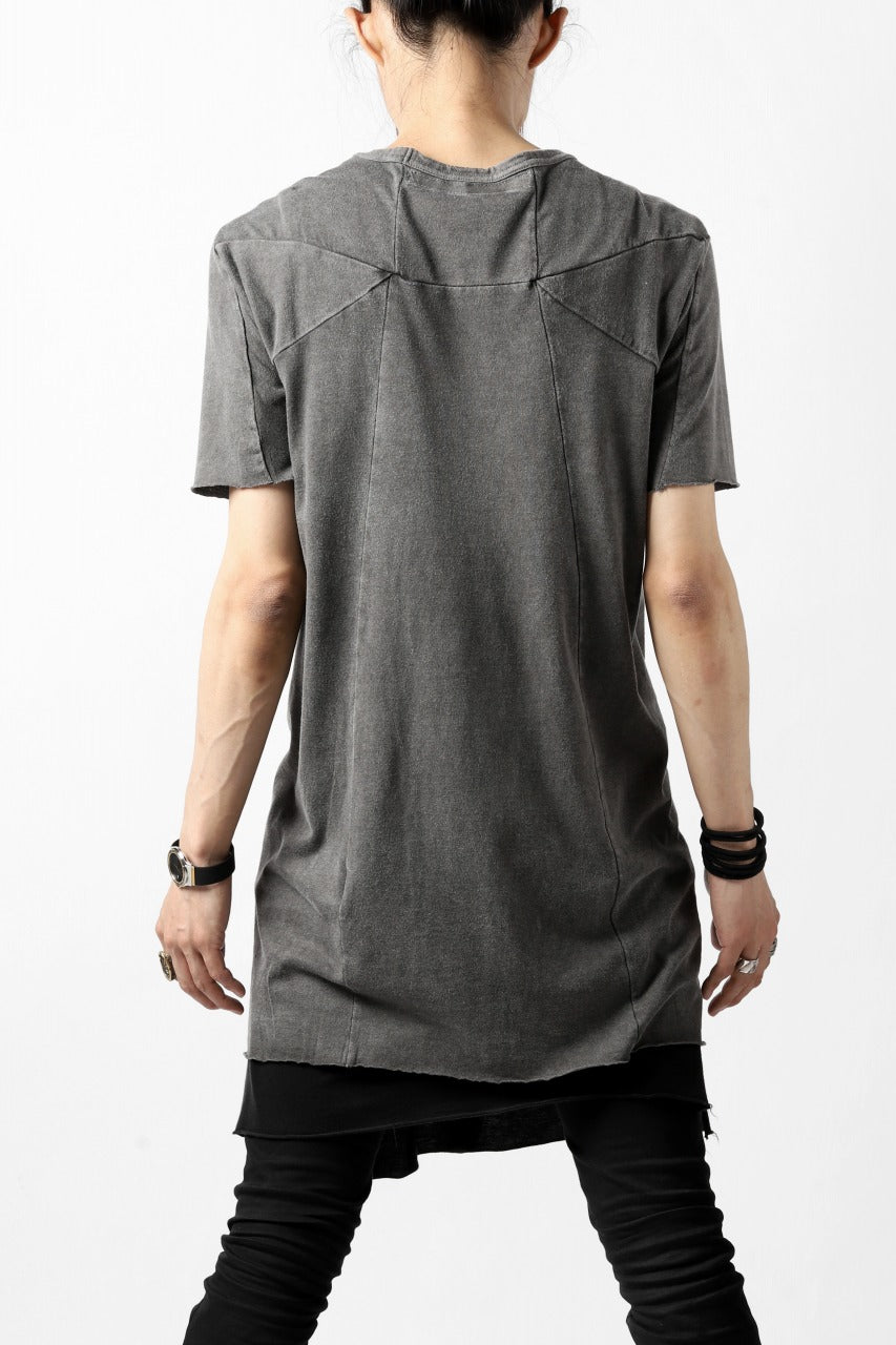 A.F ARTEFACT MULTI PANELED T-SHIRT / DYED COTTON JERSEY (GREY)