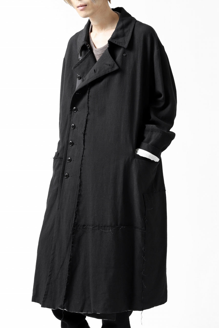 KLASICA HM-C DOUBLE BREASTED COAT / MONOTONE HOUND TOOTH (BLACK)