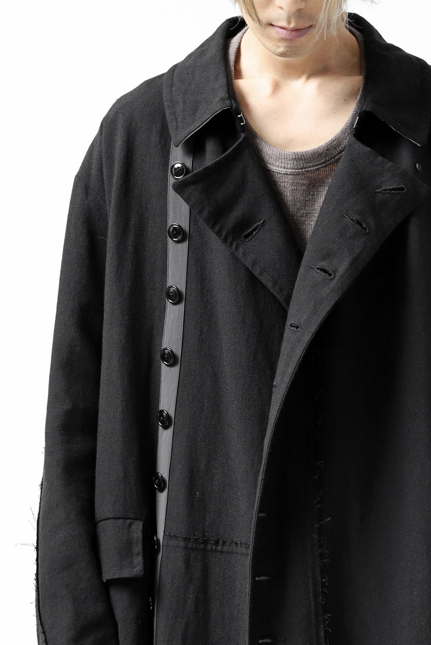 KLASICA HM-C DOUBLE BREASTED COAT / MONOTONE HOUND TOOTH (BLACK)