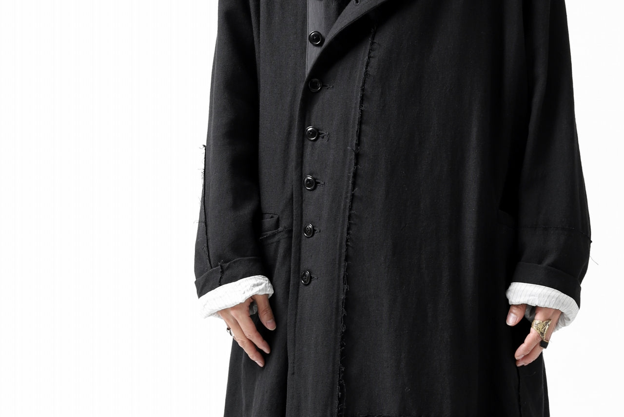 KLASICA HM-C DOUBLE BREASTED COAT / MONOTONE HOUND TOOTH (BLACK)