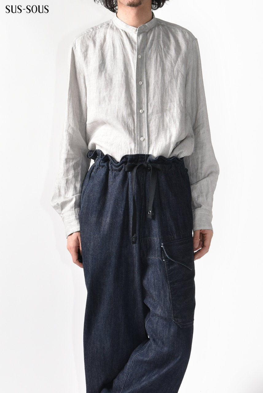 sus-sous officer shirt /L100 sumi dyed (LIGHT GREY)