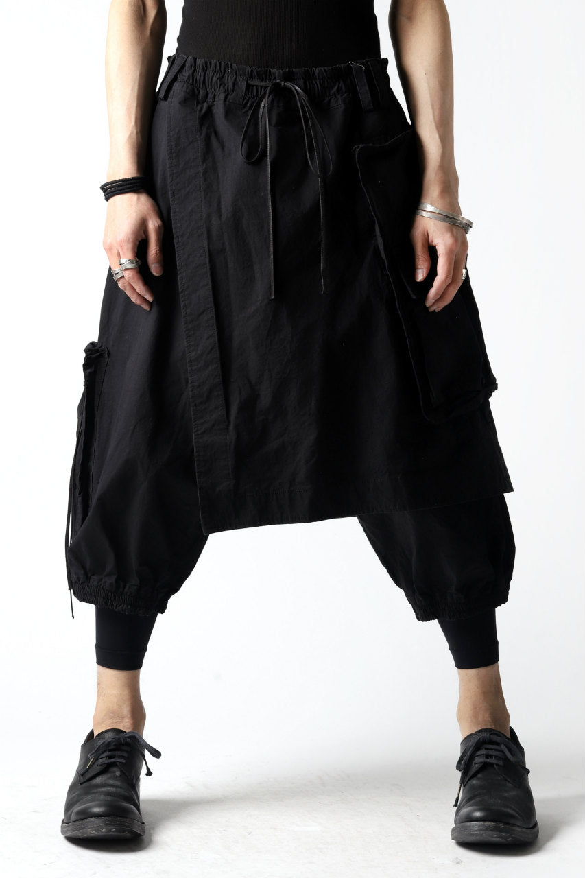 A.F ARTEFACT WRAP SKIRT COMBI MILITARY SHORTS / BLEND WOVEN (BLACK)