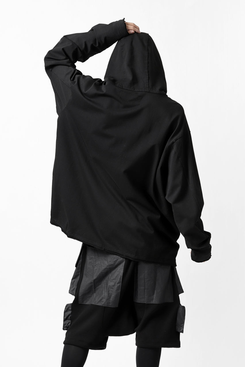 RUNDHOLZ DIP OVER SIZED HOODIE PULLOVER / DYED TERRY (BLACK)