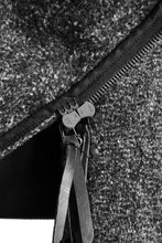 Load image into Gallery viewer, LEON EMANUEL BLANCK FORCED ZIPPER HOODY / SALTNPEPPER WOOL KNIT (BLACK)