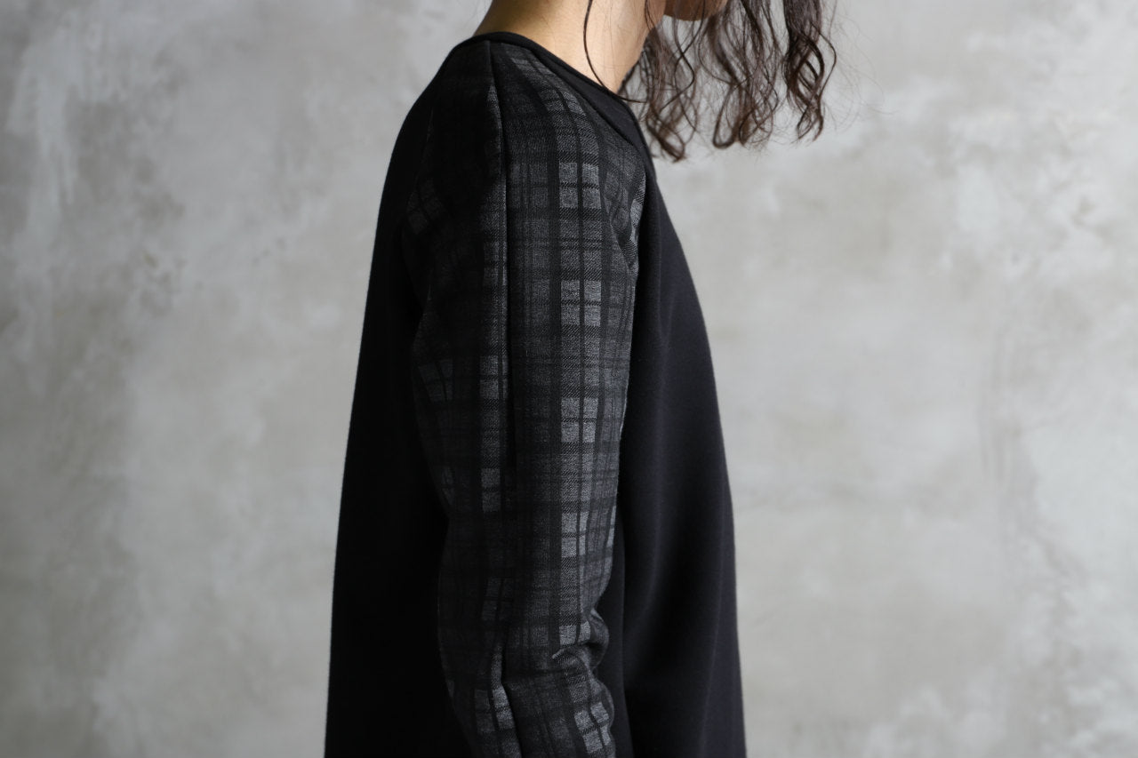 A.F ARTEFACT exclusive BomberHEAT® PLAID RAGLAN TOPS (BLACK×GREY)