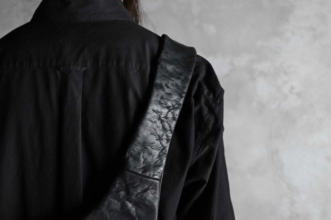ierib exclusive One Shoulder Bag / Waxy JP Horse Butt + Nicolas Italy Vachetta (BLACK)