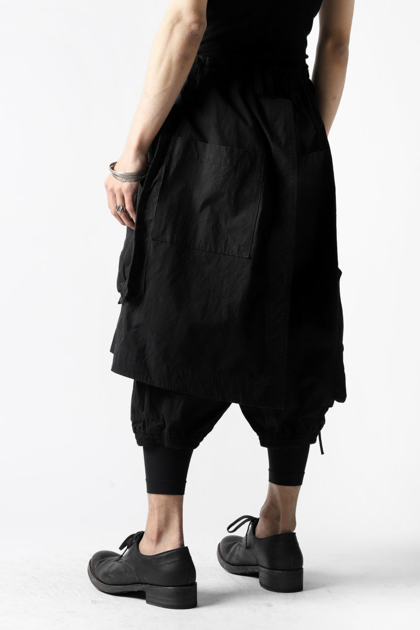 A.F ARTEFACT WRAP SKIRT COMBI MILITARY SHORTS / BLEND WOVEN (BLACK)