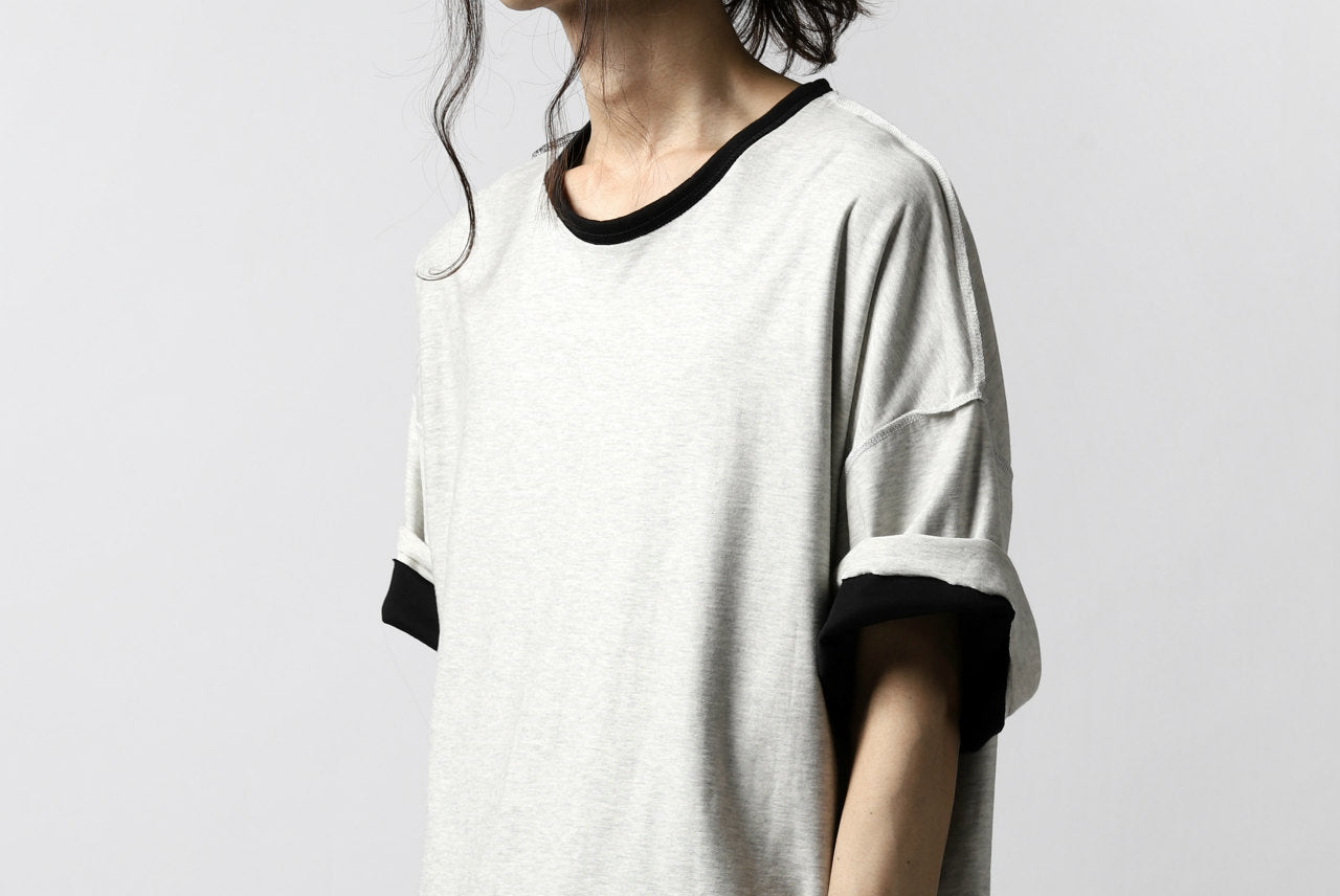 A.F ARTEFACT exclusive OVER SIZED LAYERED TEE (BLACK x L.GREY)