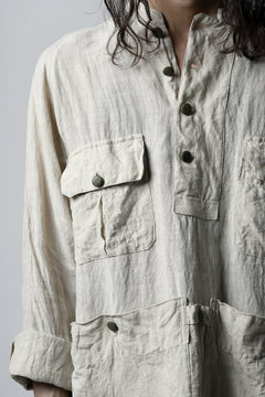 画像をギャラリービューアに読み込む, daska &quot;vincent&quot; painter-smock shirt / light linen (ECRU)