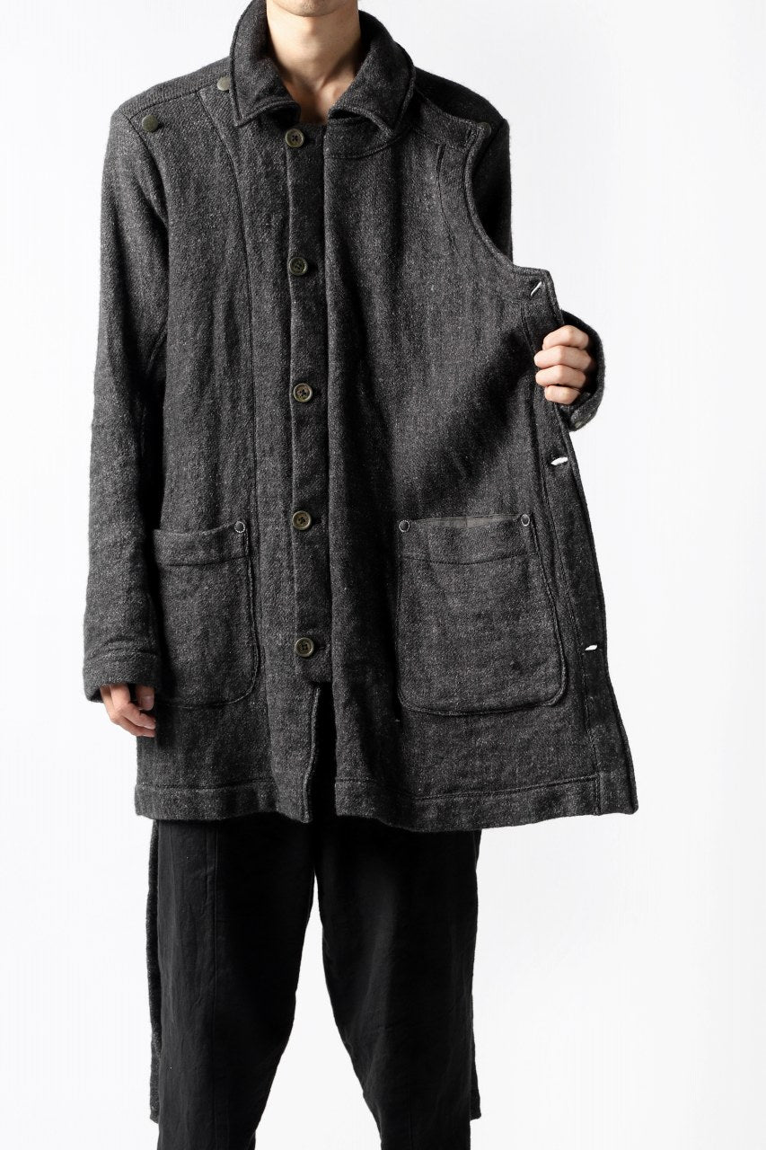 daska "ALEN" fencing coat / Enshu-Tweed sumi dyed (CARBON)