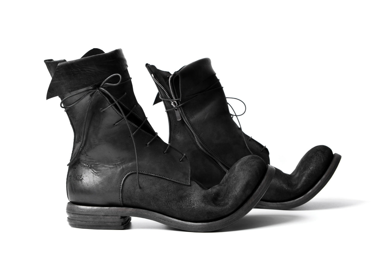 prtl x 4R4s exclusive Twisted Lace Boots / Cordovan full grain "No4-5" (BLACK)