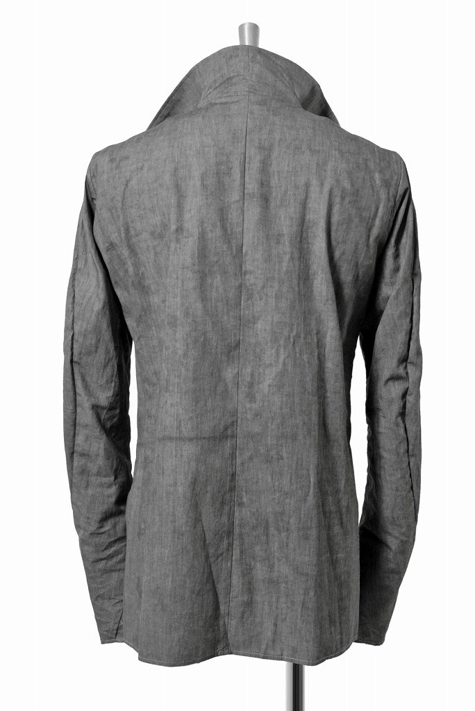 Load image into Gallery viewer, N/07  hi neck shirt [popline sumi-ink dying] (GREY)