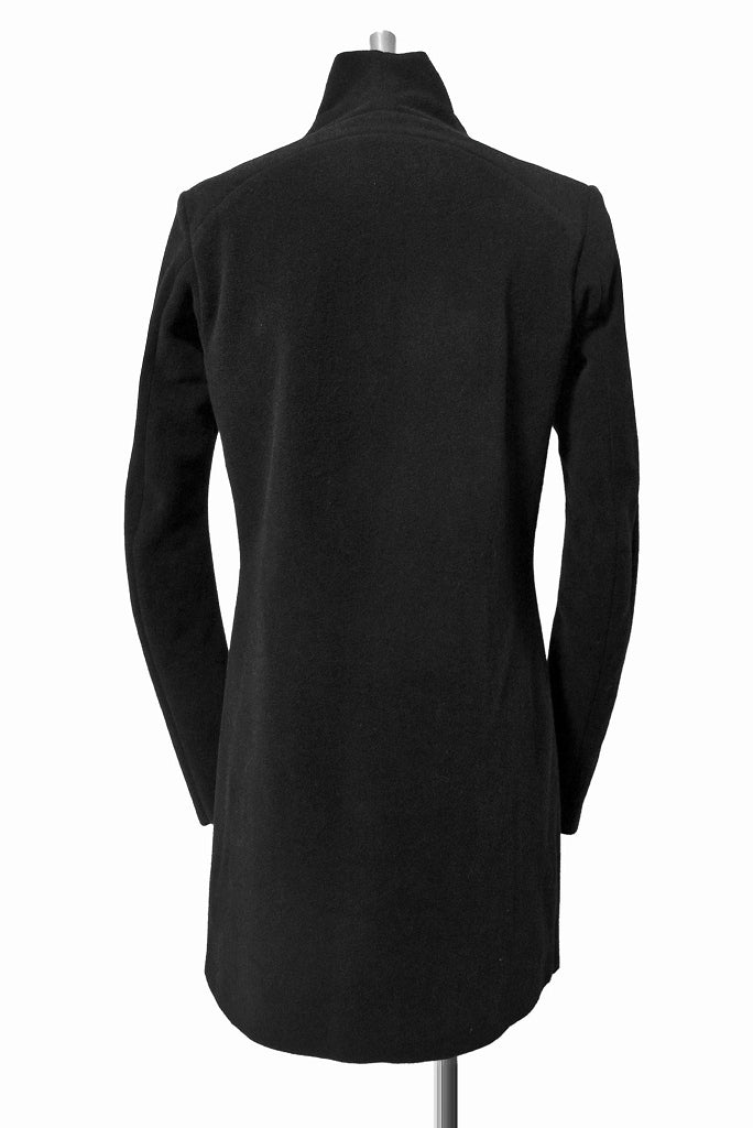 N/07  middle coat "tunicam" [stretch knit melton | hi neck anatomy] (BLACK)