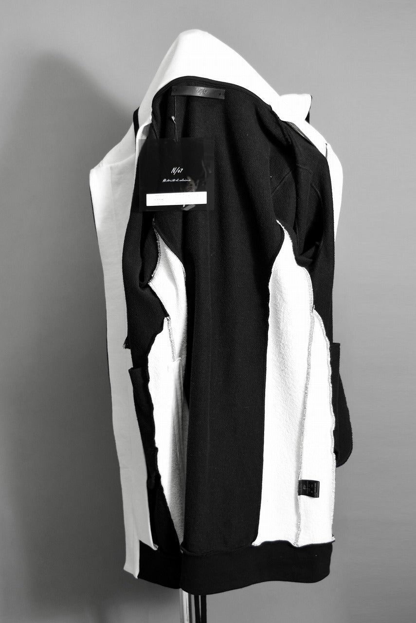 N/07 FIELD LONG HOODIE S/S "Fleecy Cotton" (BLACK x WHITE)