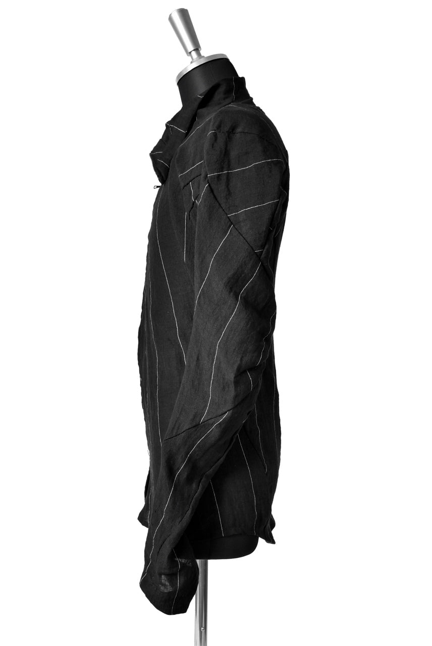 LEON EMANUEL BLANCK DISTORTION DRESS SHIRT / PINSTRIPE (BLACK)