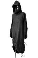 画像をギャラリービューアに読み込む, SOSNOVSKA DRAPED COCOON LONGSLEEVE HOODIE KNIT (DARK GREY)