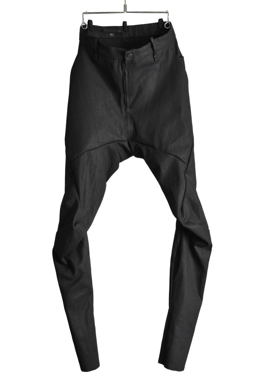 LEON EMANUEL BLANCK FORCED FITTED LONG PANT / RESINATED CL-TWILL (BLACK)