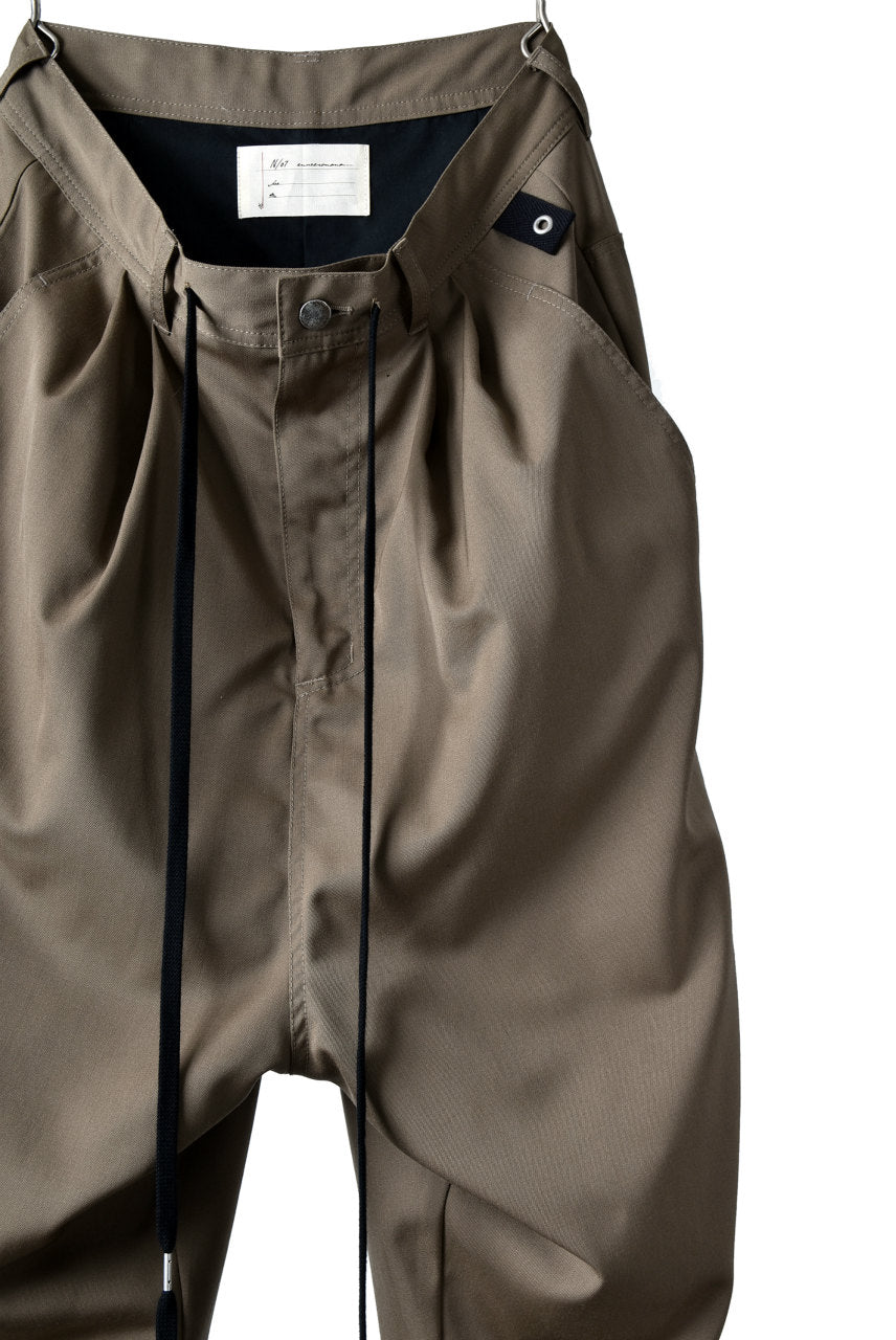 N/07 exclusive Three Dimensional Wide Pants Tuck/Dart Detail (DARK BEIGE)