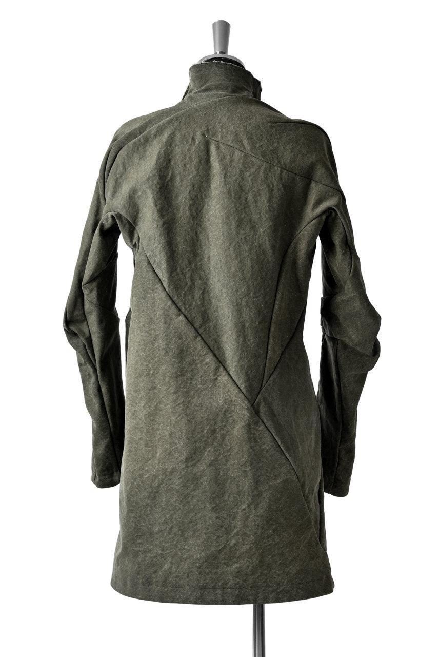 Load image into Gallery viewer, LEON EMANUEL BLANCK DISTORTION SHORT TRENCH COAT / 24oz CANVAS (KHAKI GREEN)