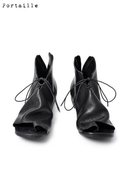 Portaille exclusive Back Zip Boot-Sandal / Hard Waxy Steer (BLACK)