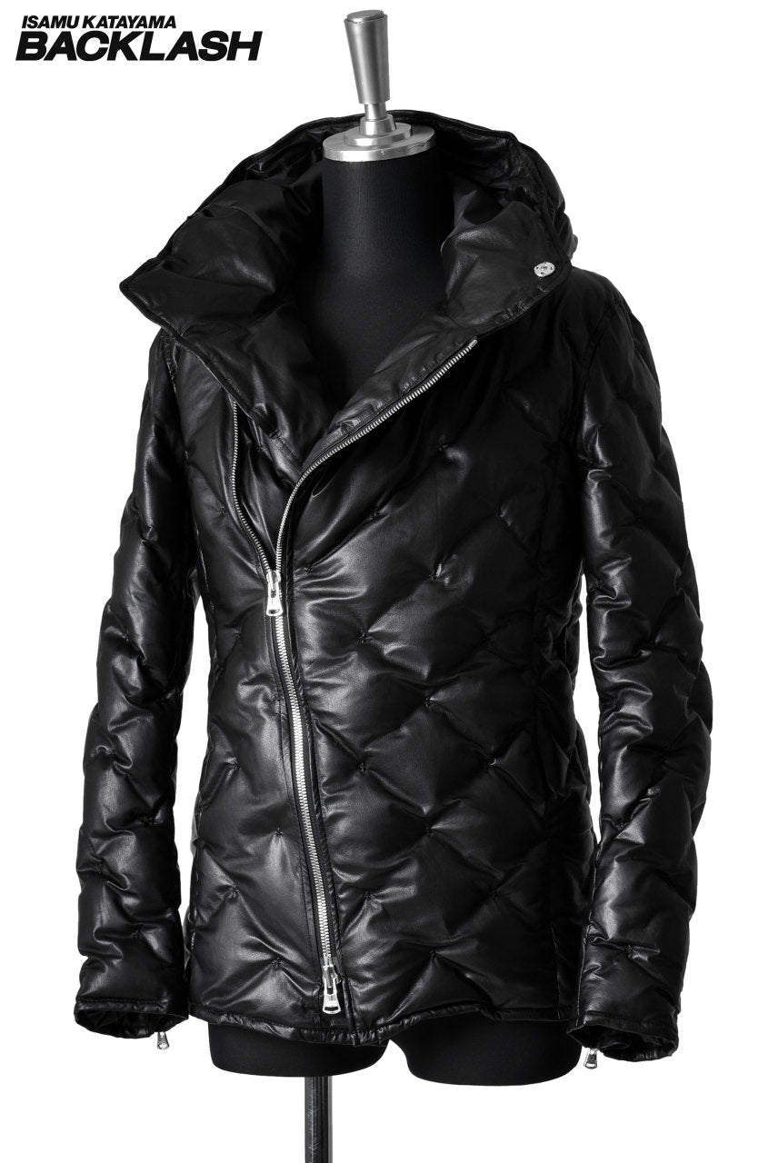 画像をギャラリービューアに読み込む, ISAMU KATAYAMA BACKLASH exclusive HOODED DOWN JACKET /［KANGAROO LEATHER / POLAND WHITE GOOSE] (BLACK)