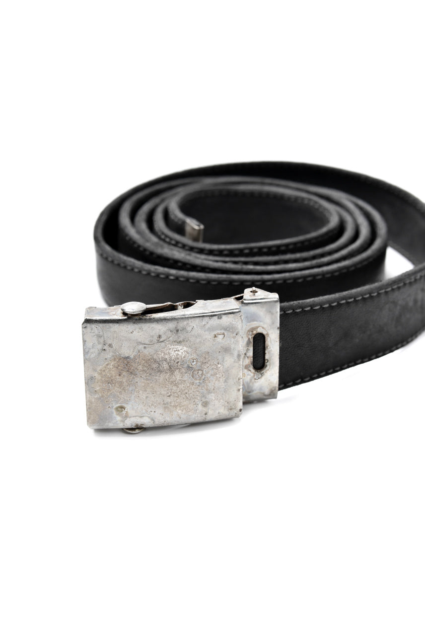 incarnation HORSE LEATHER NARROW BELT with G.I BUCKLES (DARK GREY)