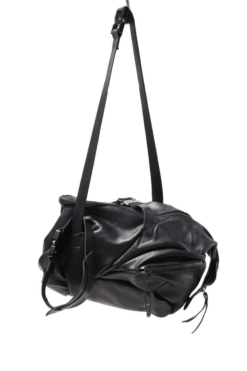 LEON EMANUEL BLANCK exclusive DISTORTION SMALL WEEKENDER BAG / GUIDI OILED HORSE LEATHER (BLACK)