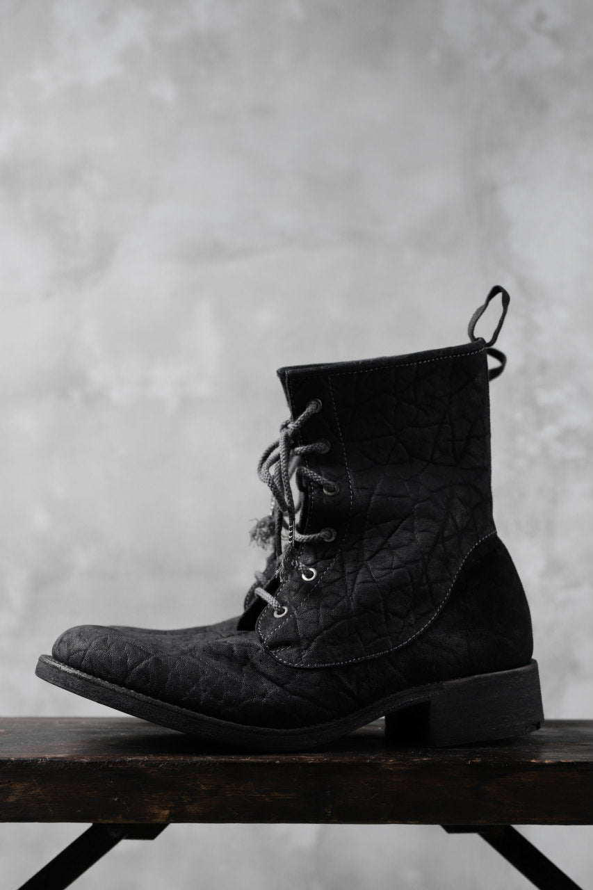 ierib exclusive LOGGER lace up boots / african elephant hand dyed (BLACK)