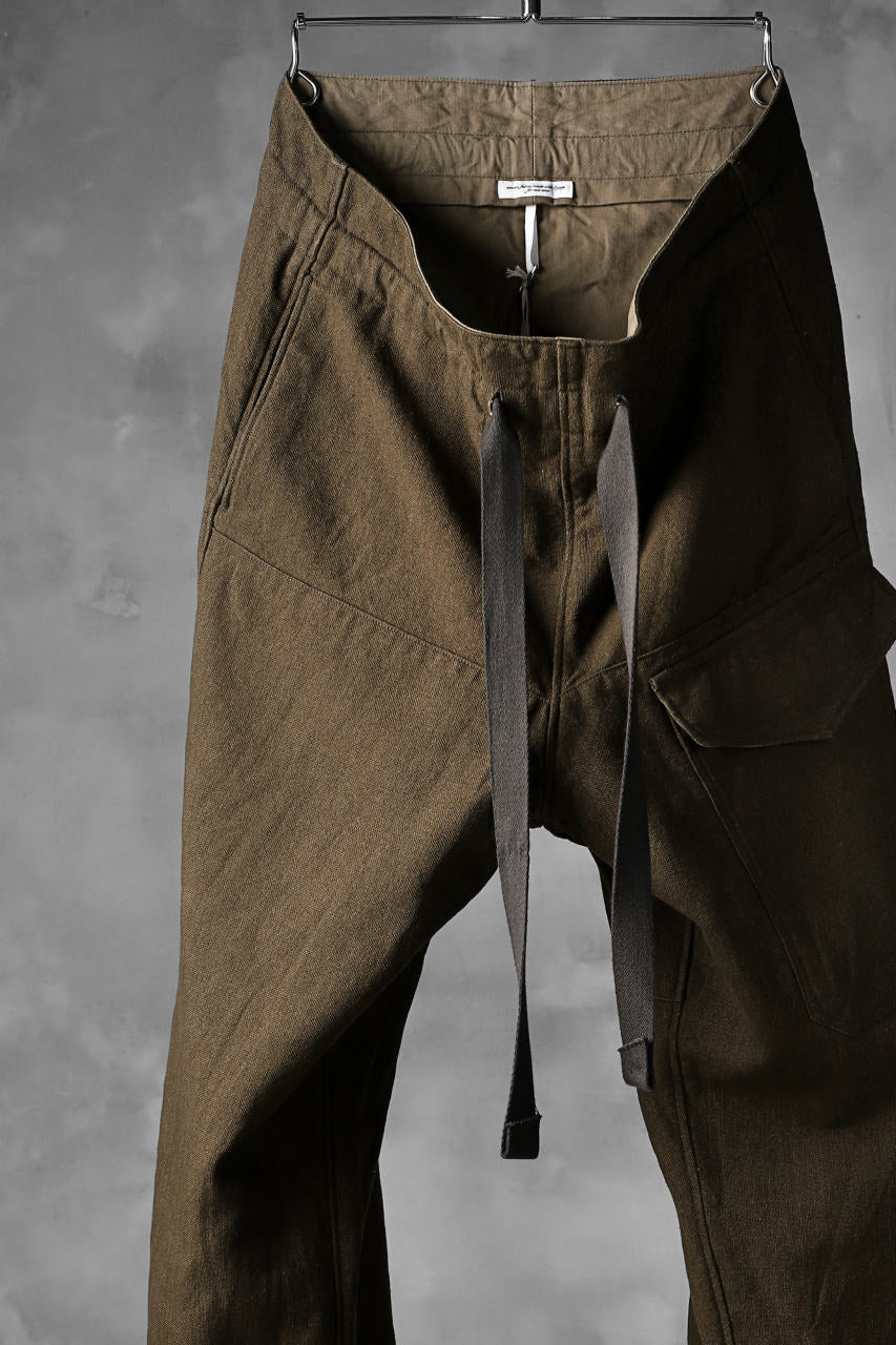 sus-sous wide trousers MK-1 / C60L40 4/1 cloth (BROWN KHAKI)
